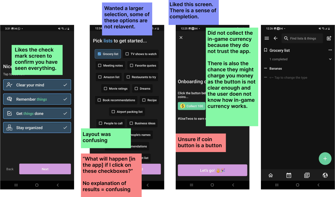 Image of observation notes
