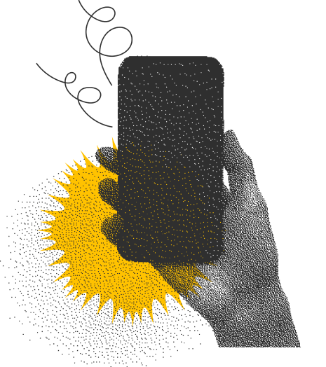 image of a hand holding a phone